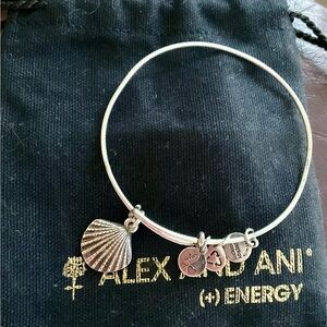 Alex and Ani Silver Seashell Charm Bracelet